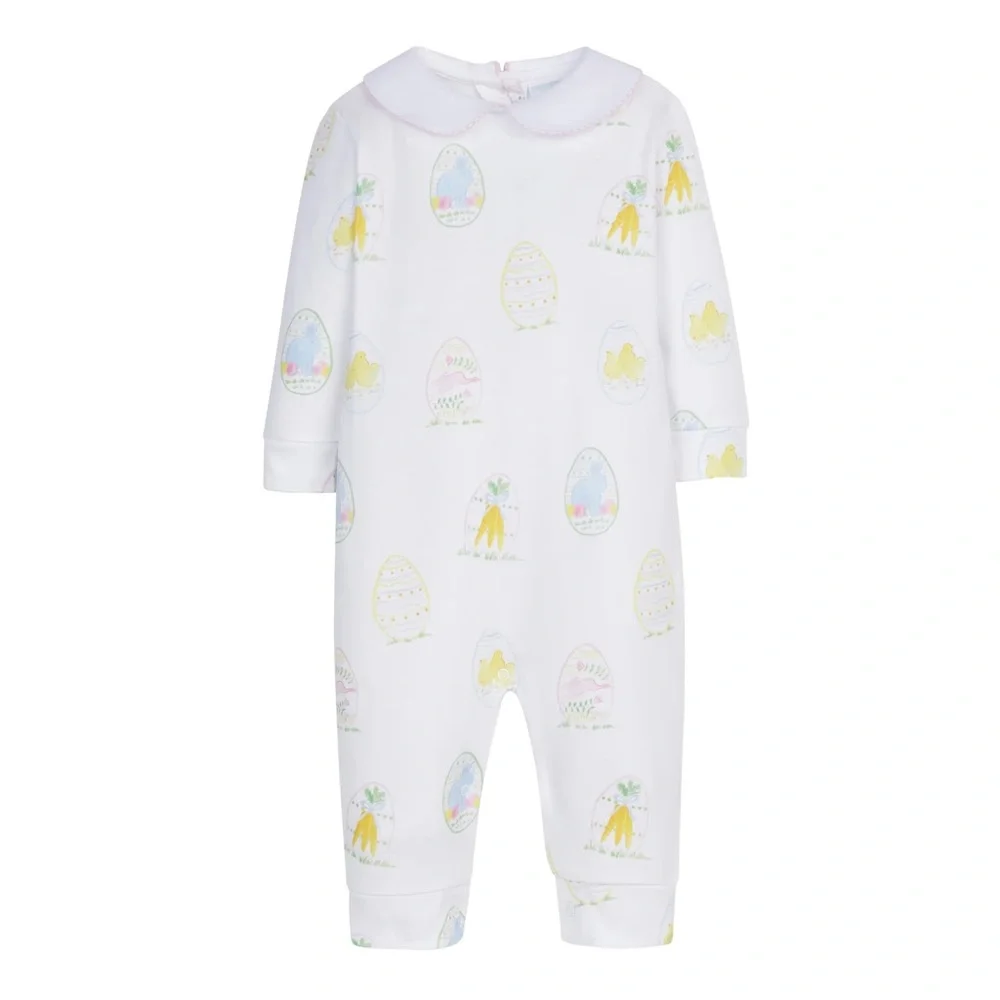 Little English 100% Pima Cotton Easter Eggs Printed Playsuit Sz 18M